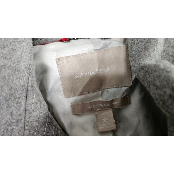 Banana Republic Gray Long Sleeves Collard Button Up Women's Overcoat Size XS - Picture 8 of 9